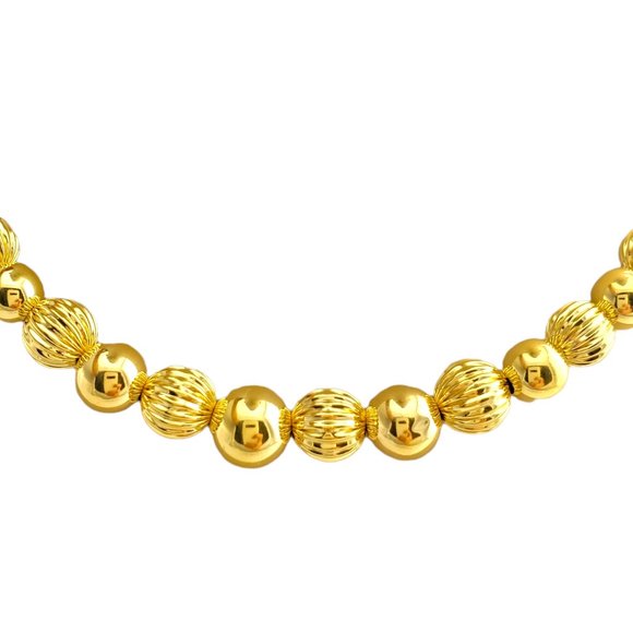 Vintage 14K Yellow Gold Bead Necklace #12067 - Picture 3 of 4